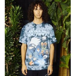 Hypland Naruto Blue Short Sleeve Tee Mens Size XL T-Shirt Kakashi Hatake Tie Dye